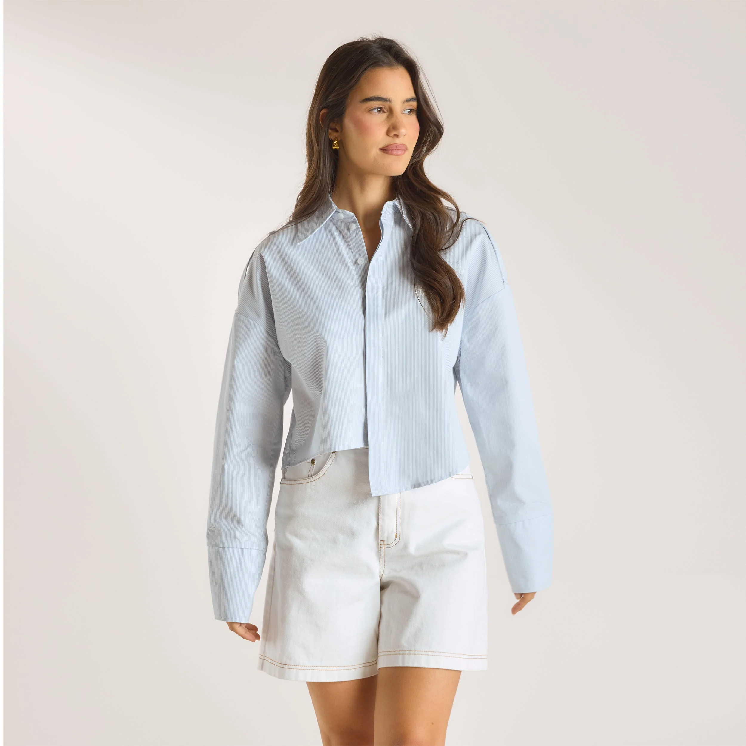 Asymmetric Shirt - Blue Stripe - Image 5
