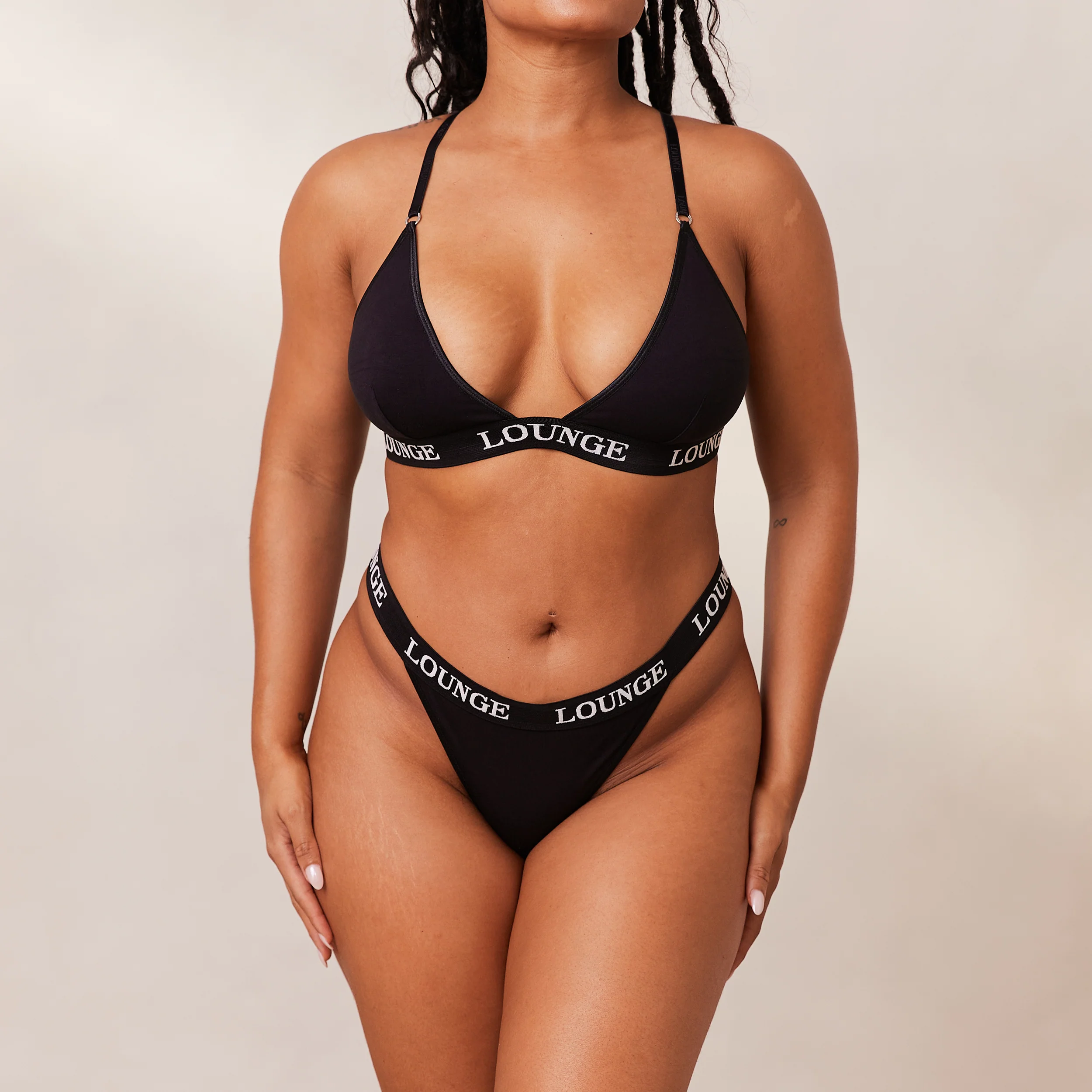Bamboo Triangle Bra - All Black - Image 9