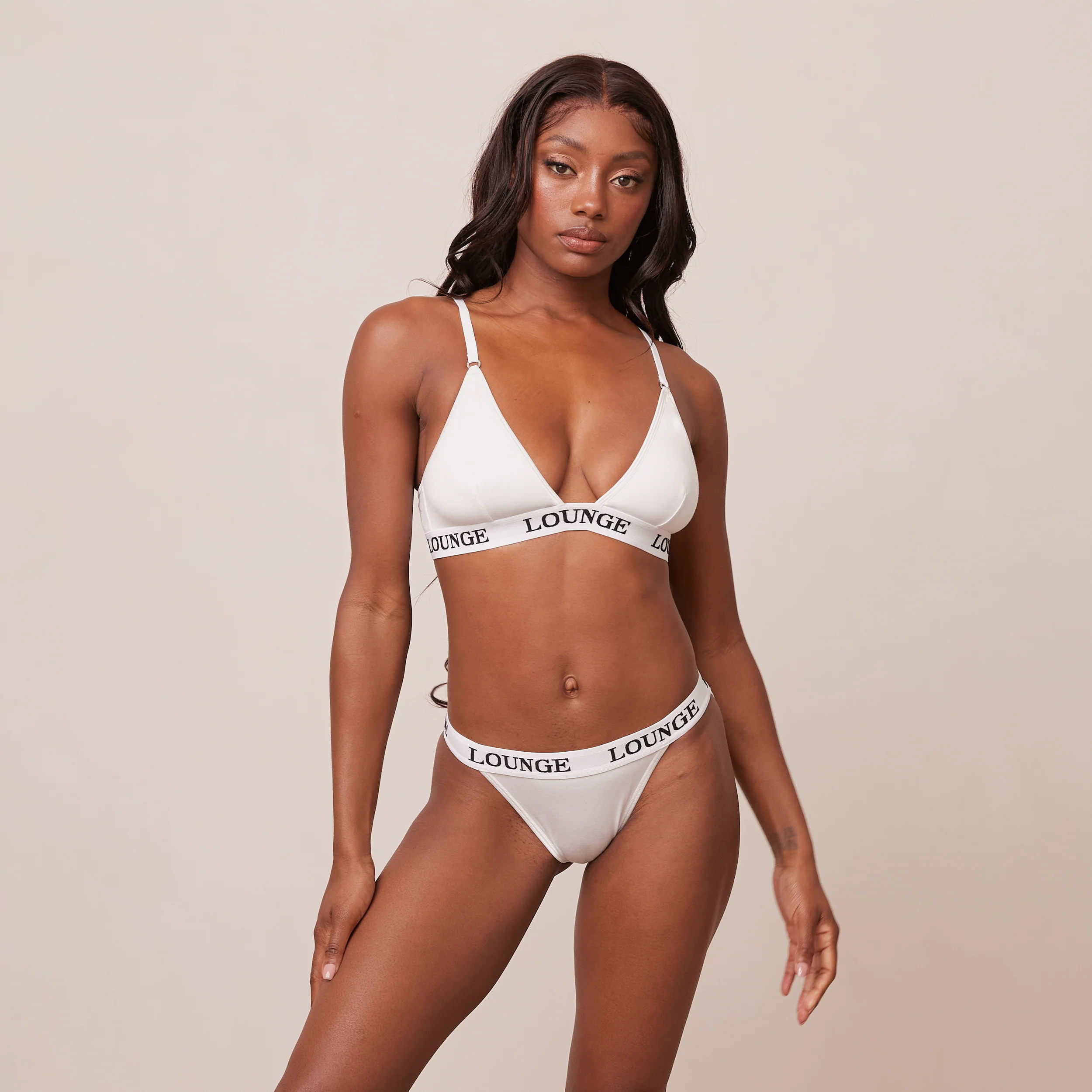 Bamboo Triangle Bra - All White - Image 13