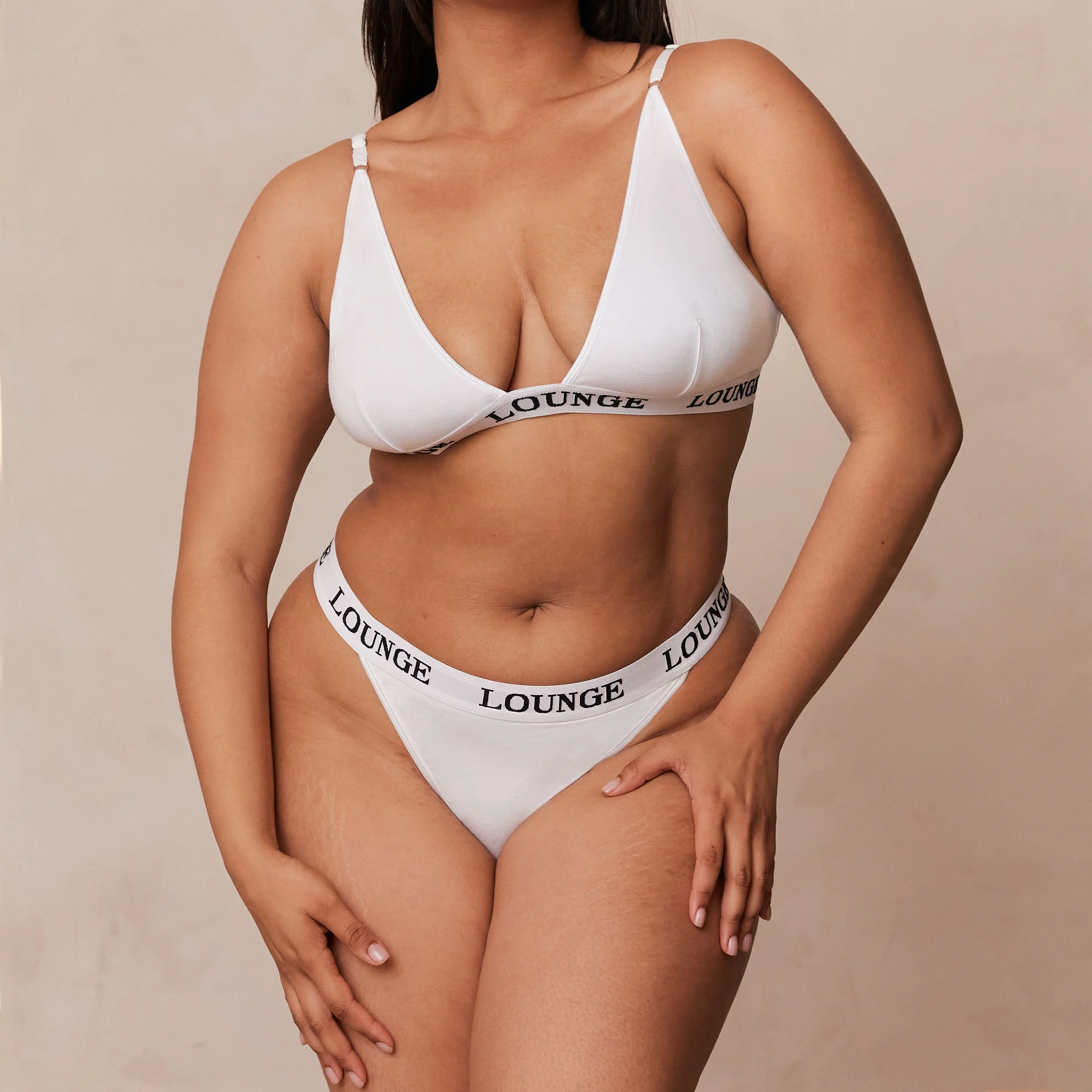 Bamboo Triangle Bra - All White - Image 9