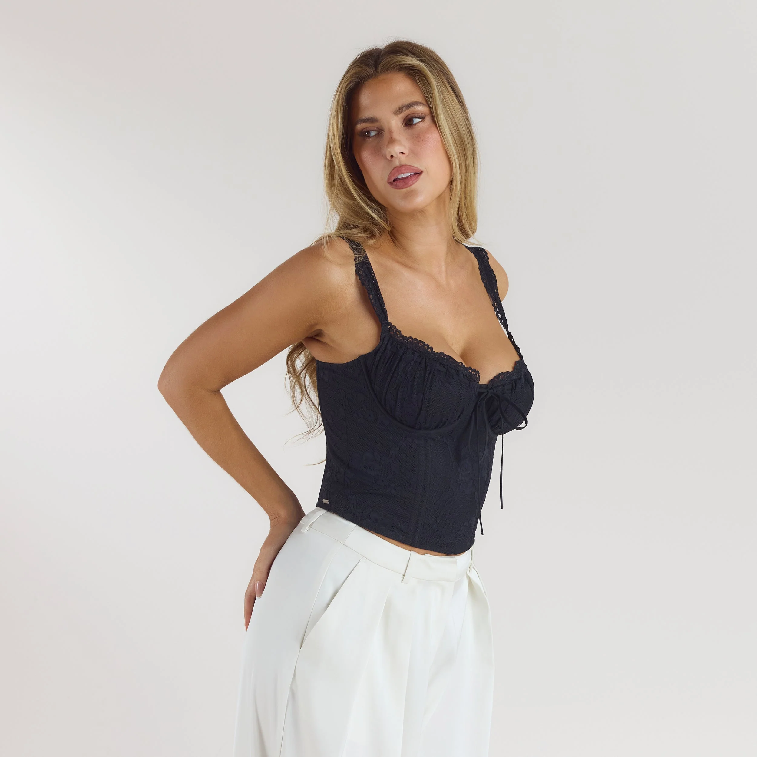 Blossom Corset Top - Black - Image 3