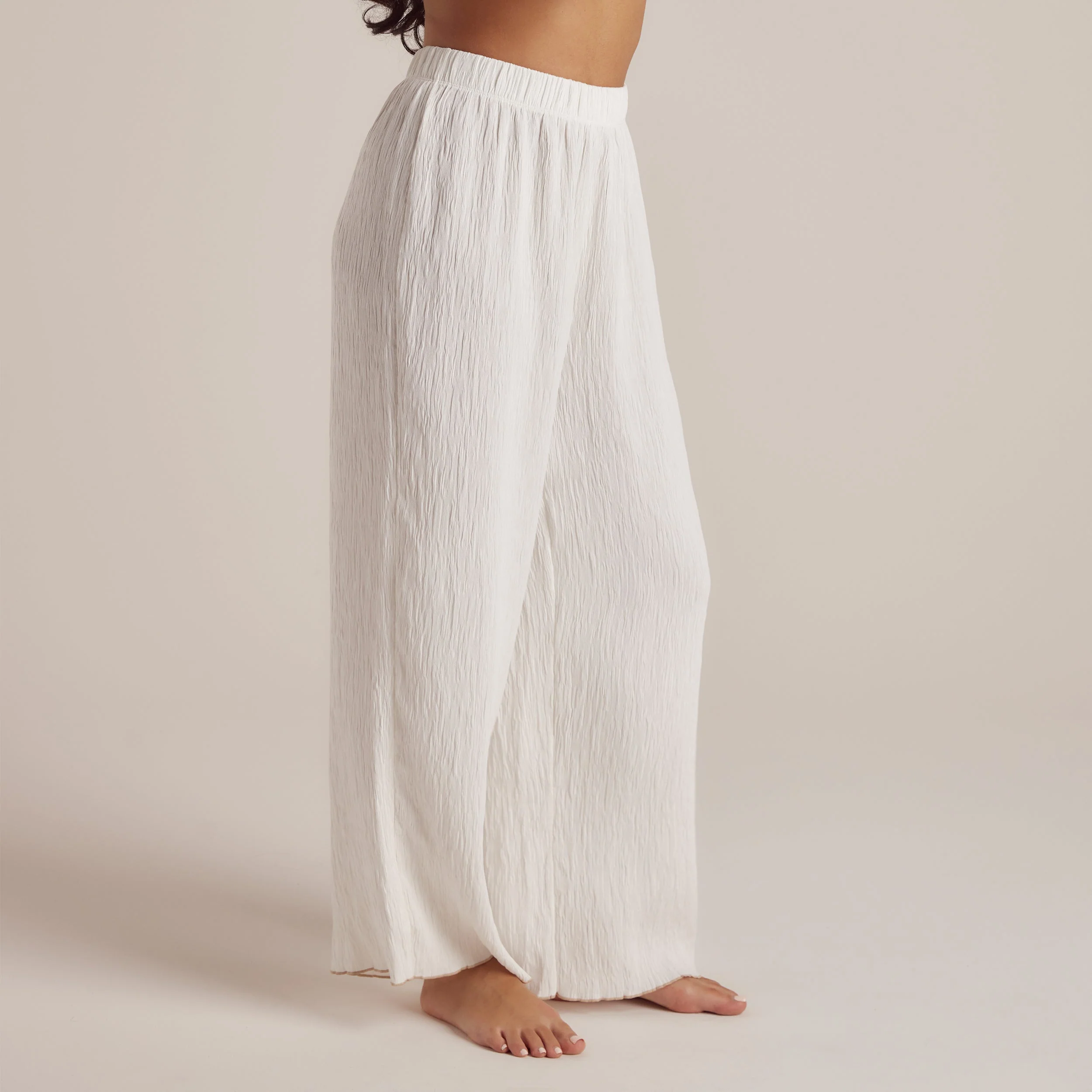 Crinkle Pyjama Bottoms - White - Image 5