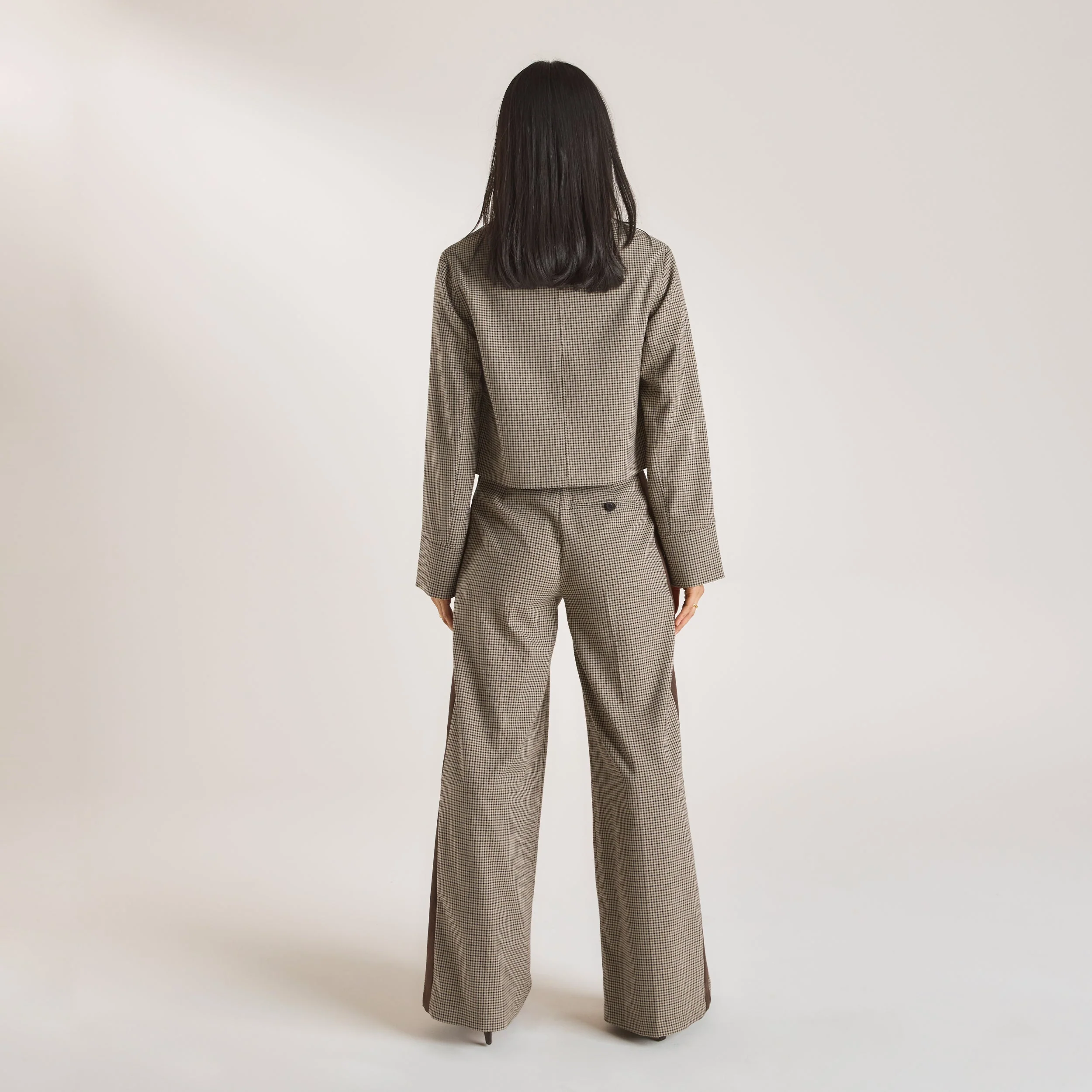 Houndstooth Jacket - Brown - Image 3