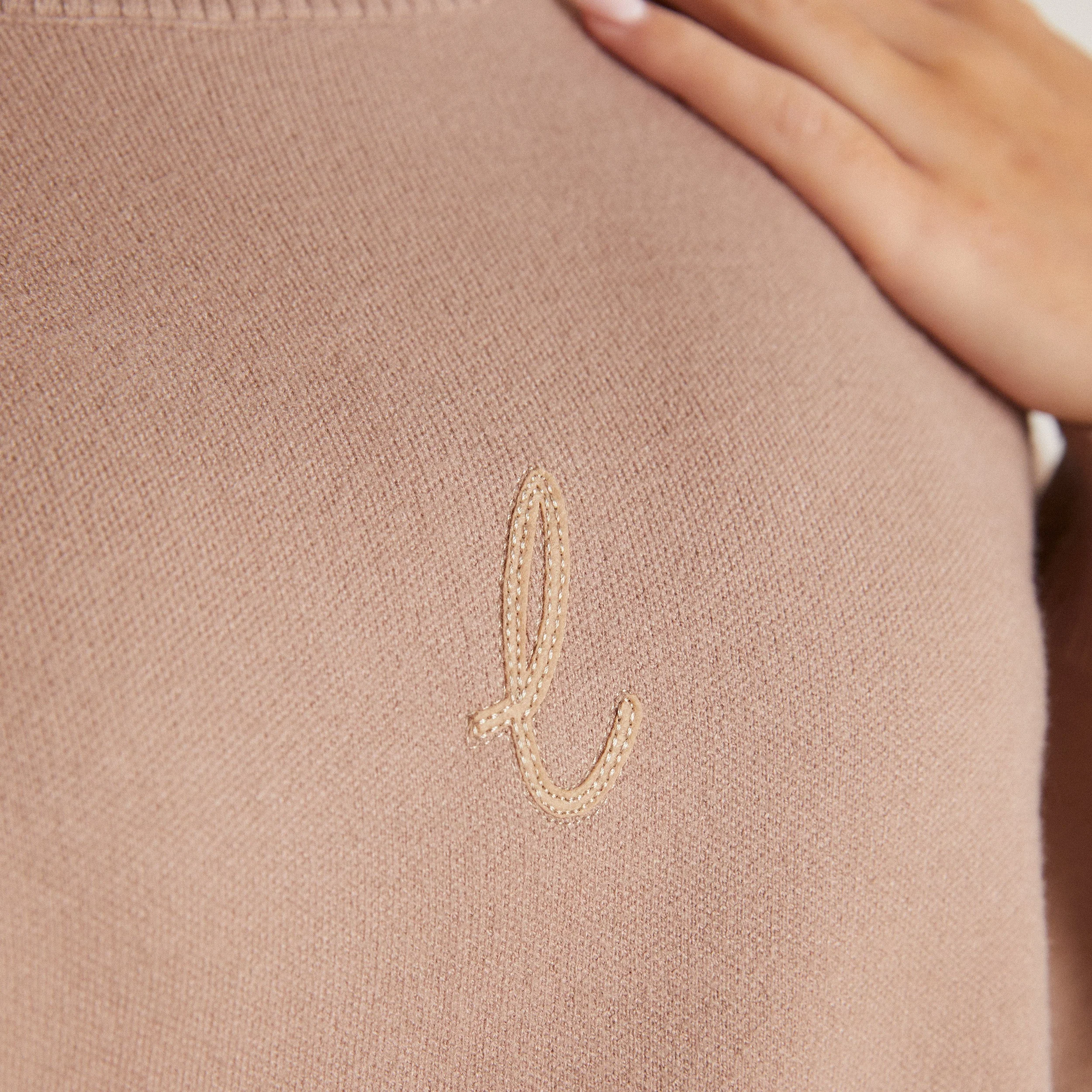 Knitted Crew Neck Jumper - Mink - Image 4