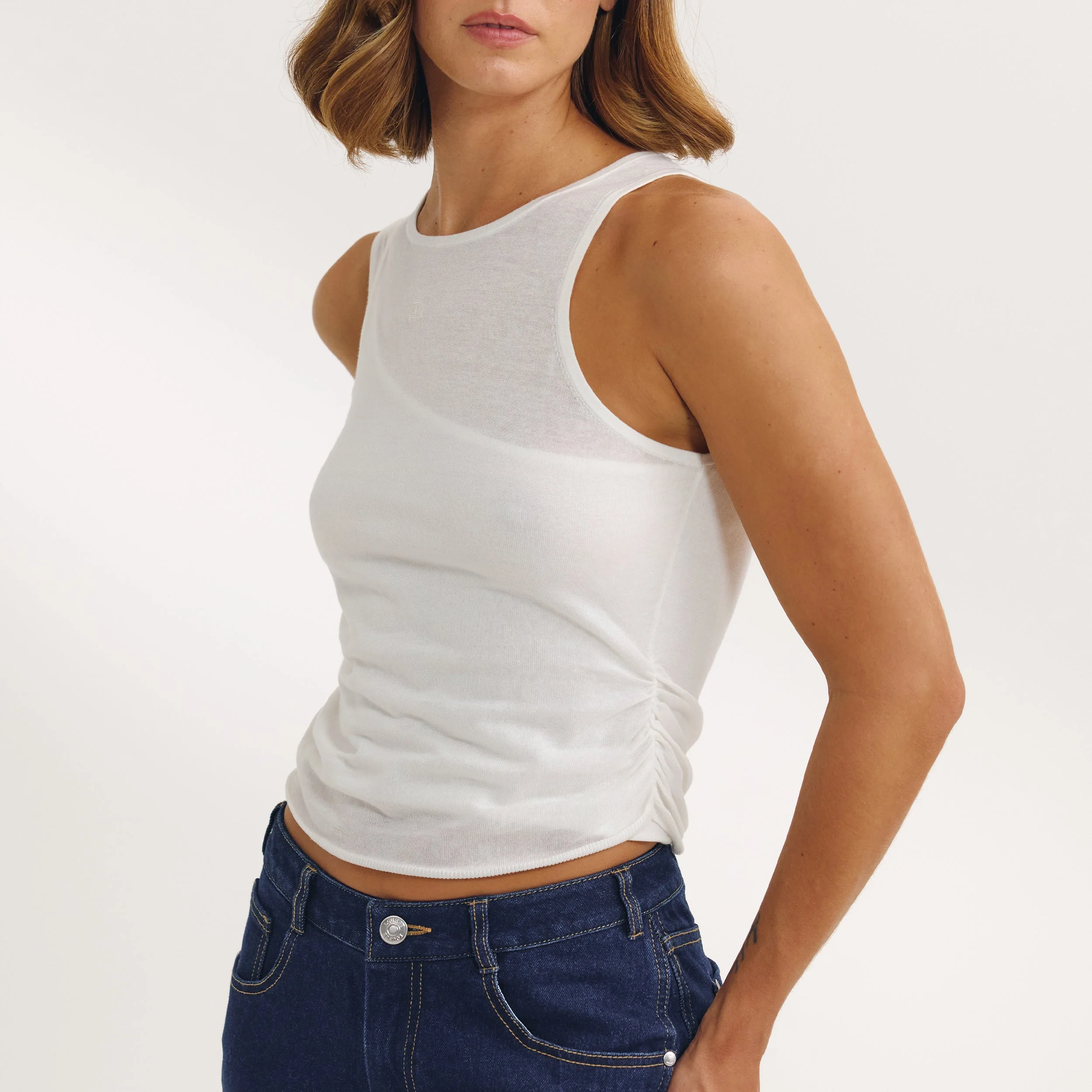 Layered Tank Top - White - Image 5