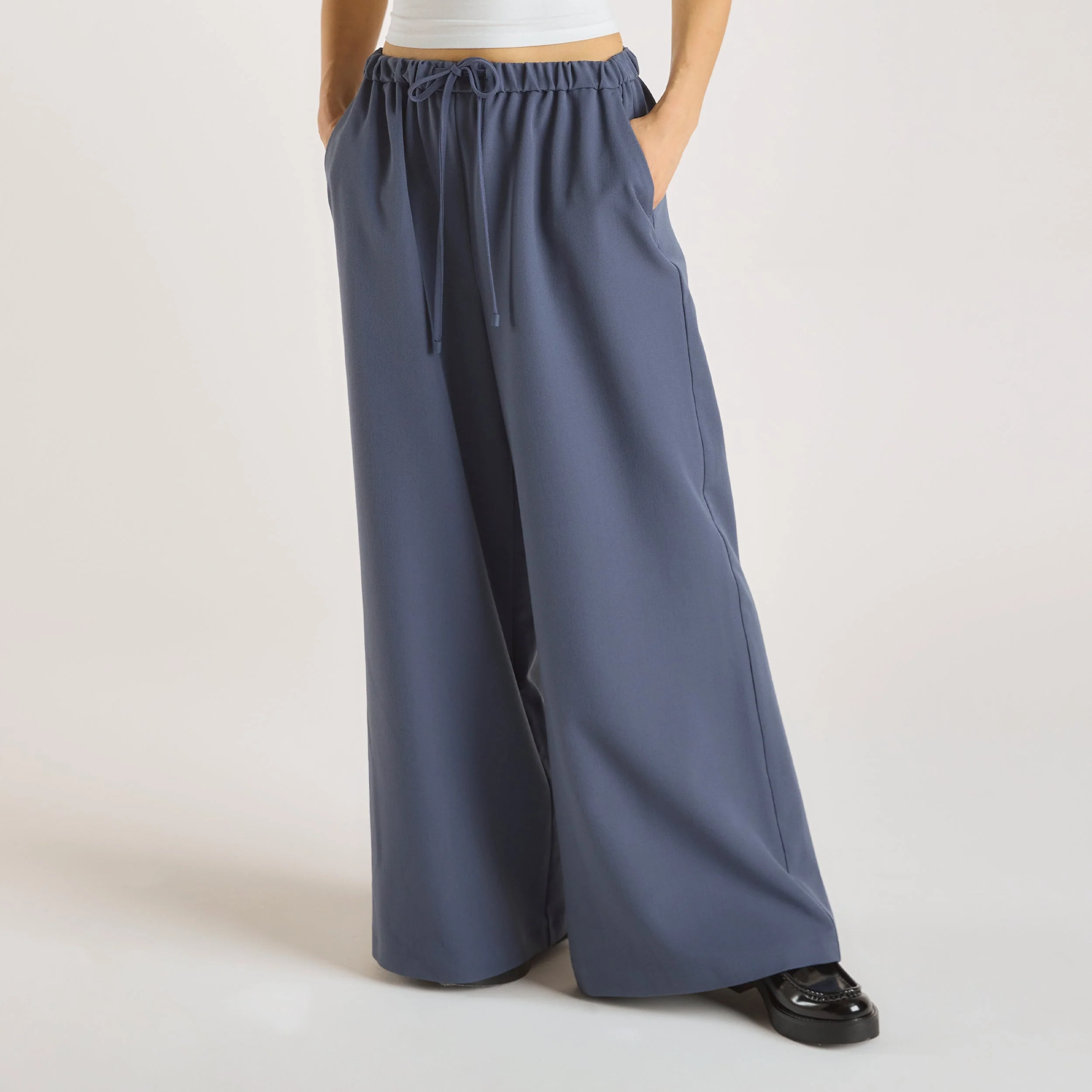 Relaxed-Fit Tailored Trousers - Blue - Image 3