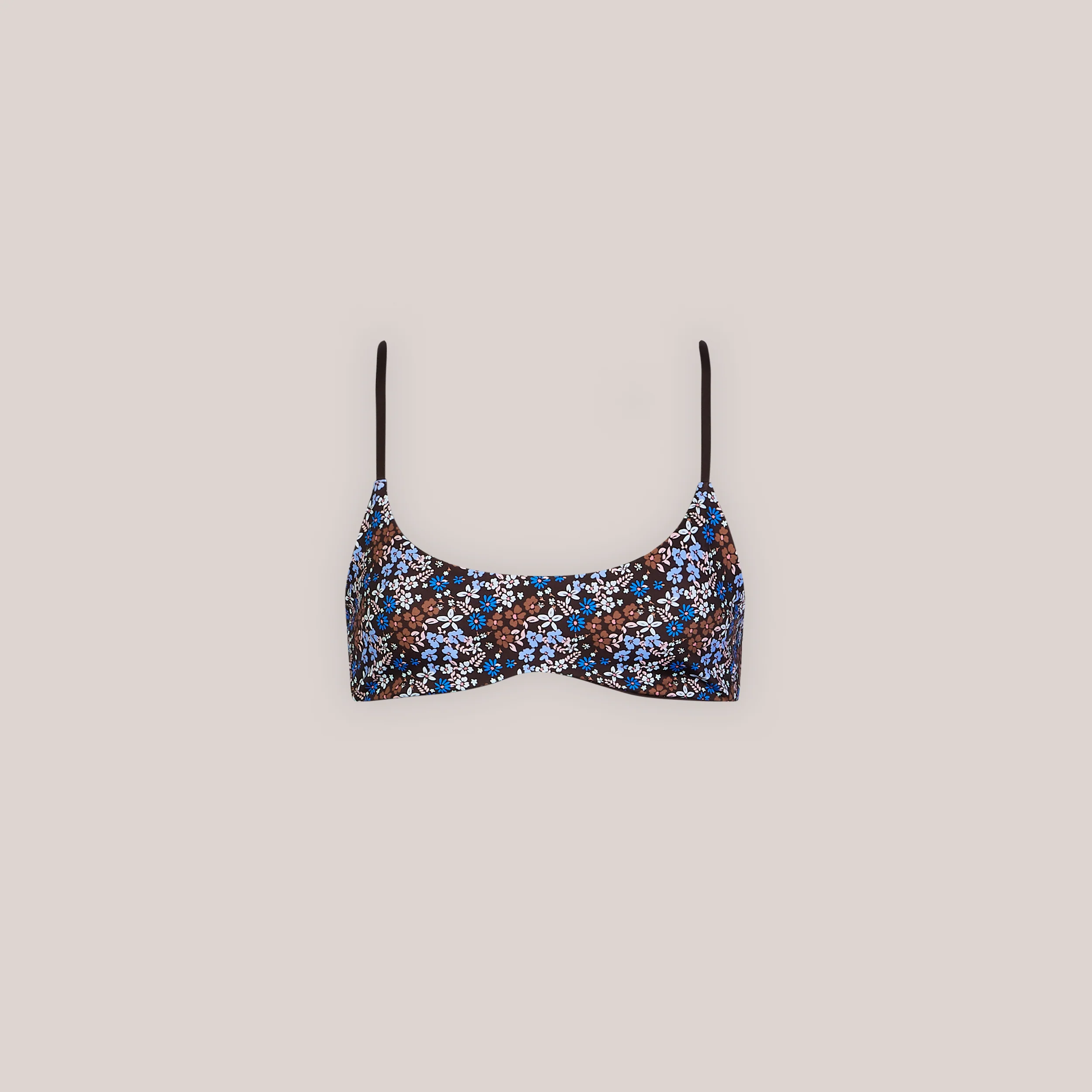 Reversible Bralette Bikini Top - Brown/Floral - Image 7
