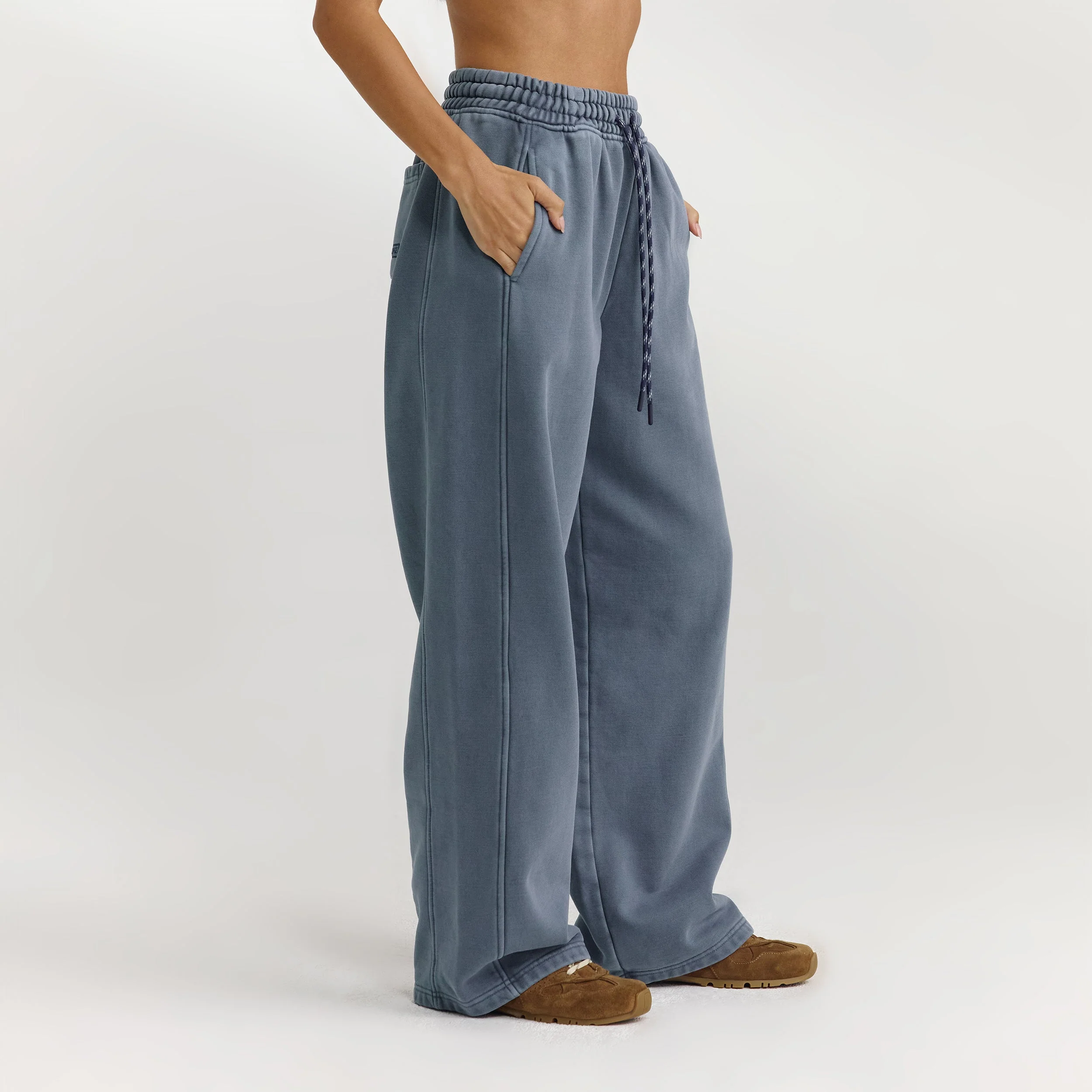 Straight-Leg Joggers - Washed Blue - Image 4