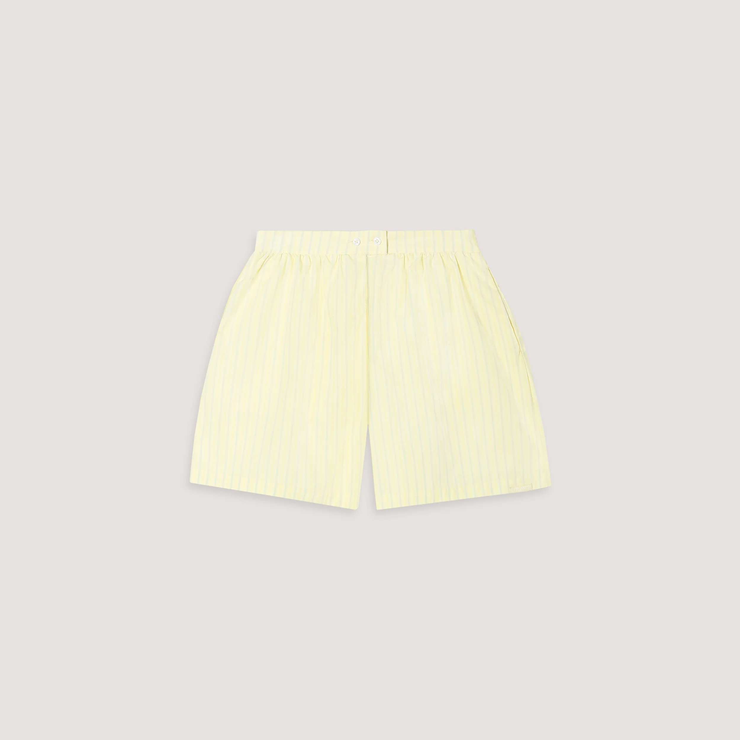 Striped Cotton Shorts - Yellow - Image 5