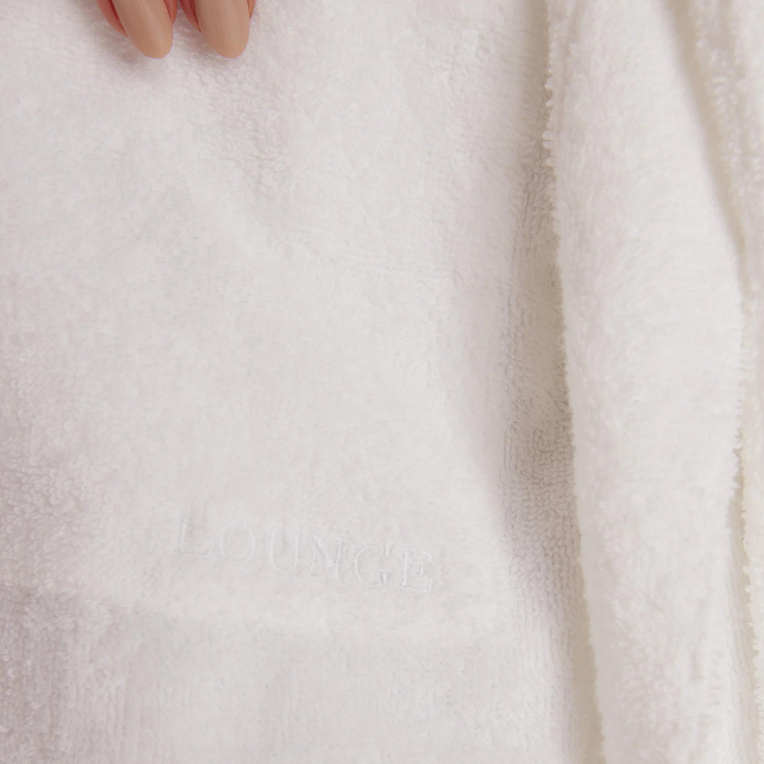 Towelling Dressing Gown - White - Image 6