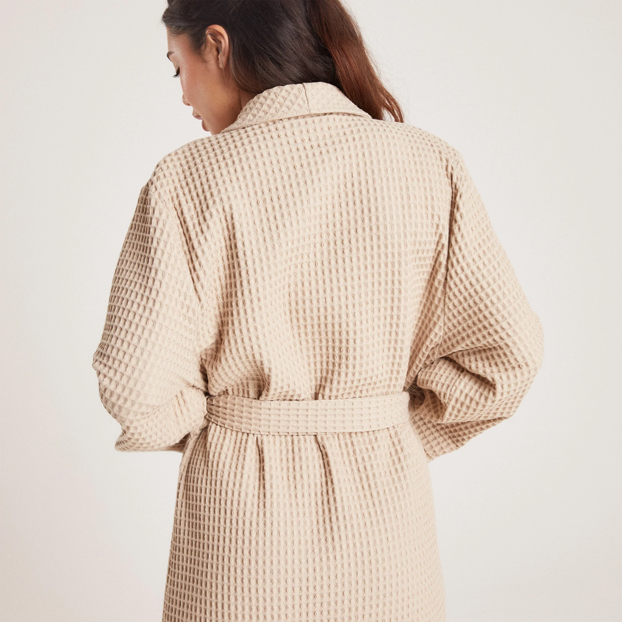 Waffle Dressing Gown - Mink - Image 3