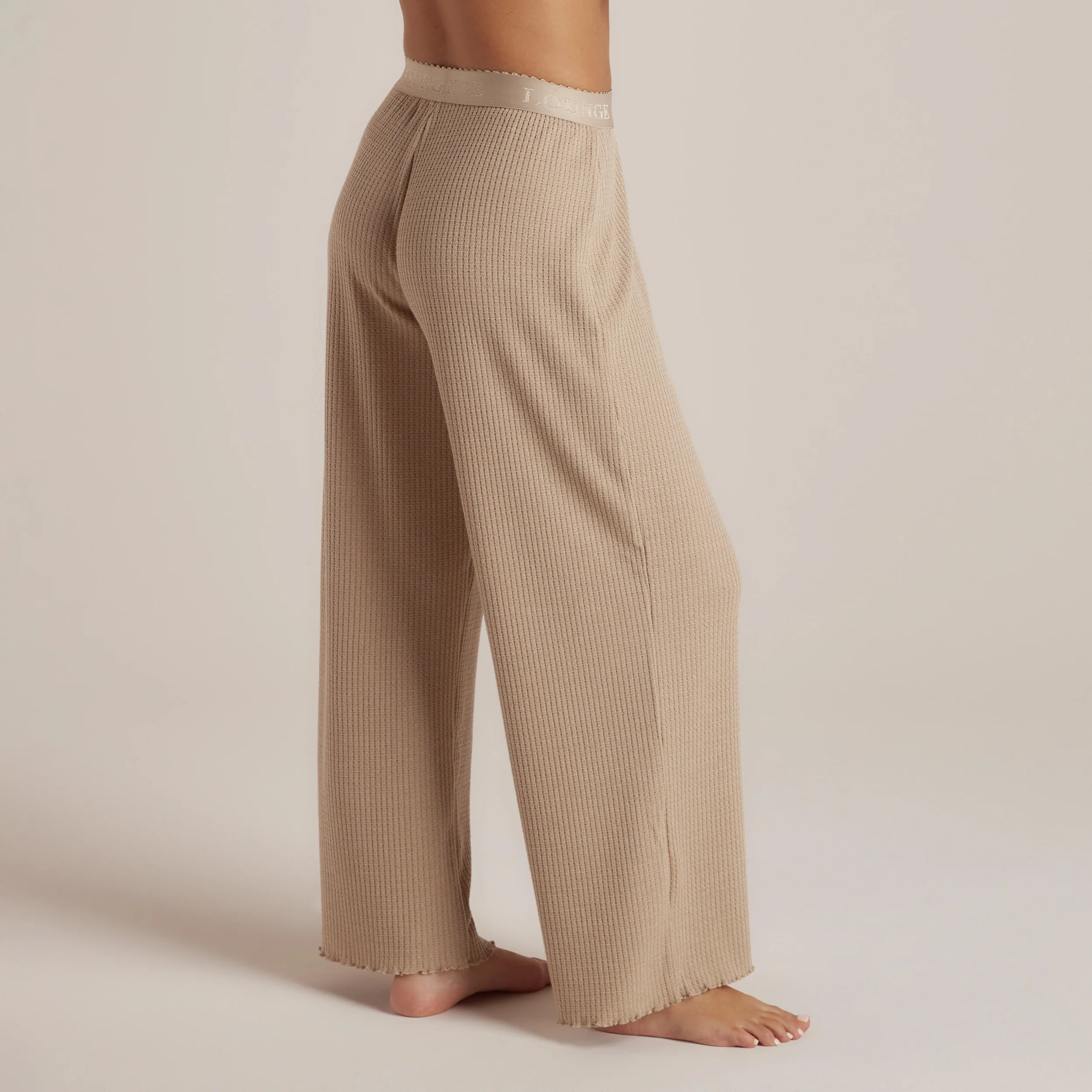 Soft Waffle Pyjama Bottoms - Mink - Image 5