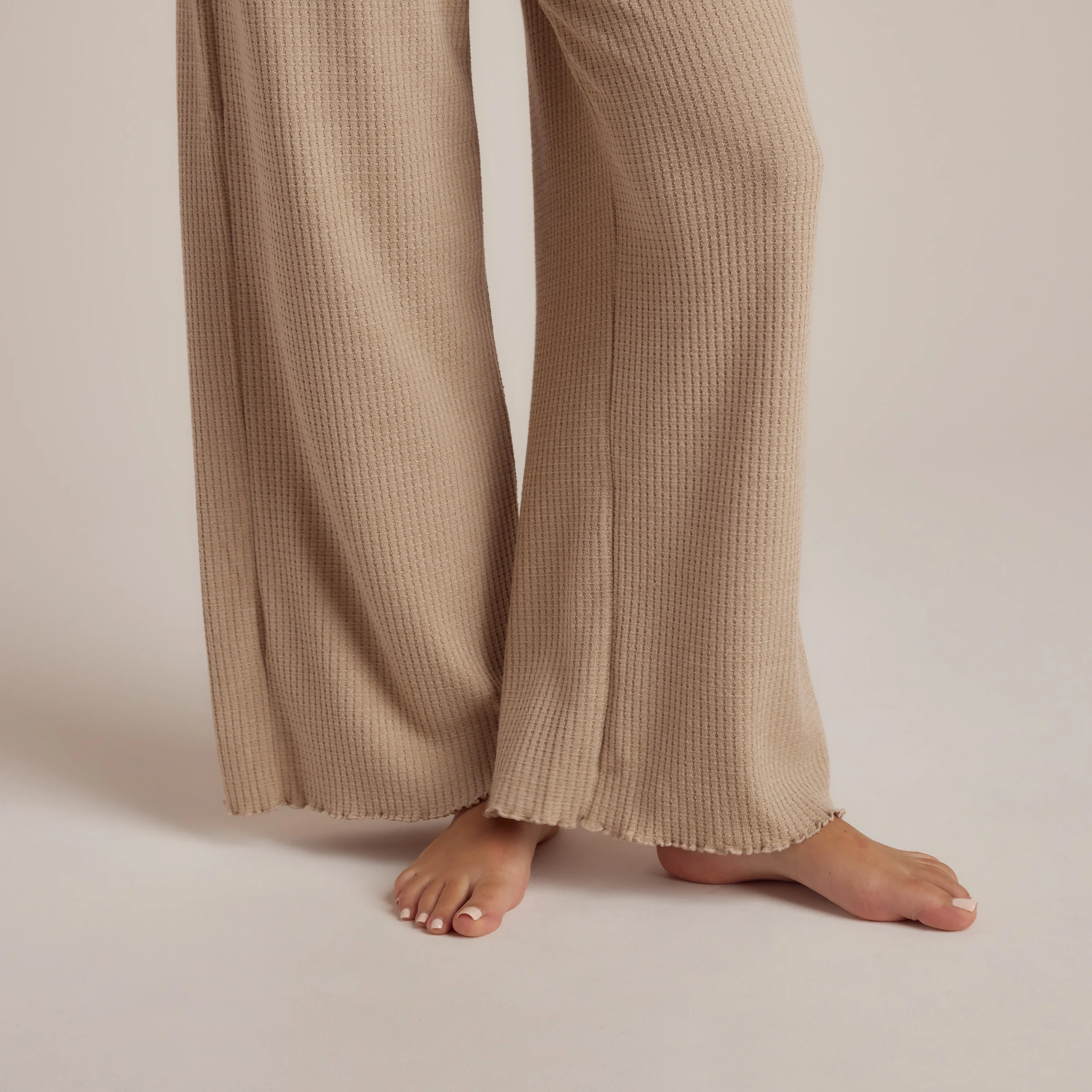 Soft Waffle Pyjama Bottoms - Mink - Image 6