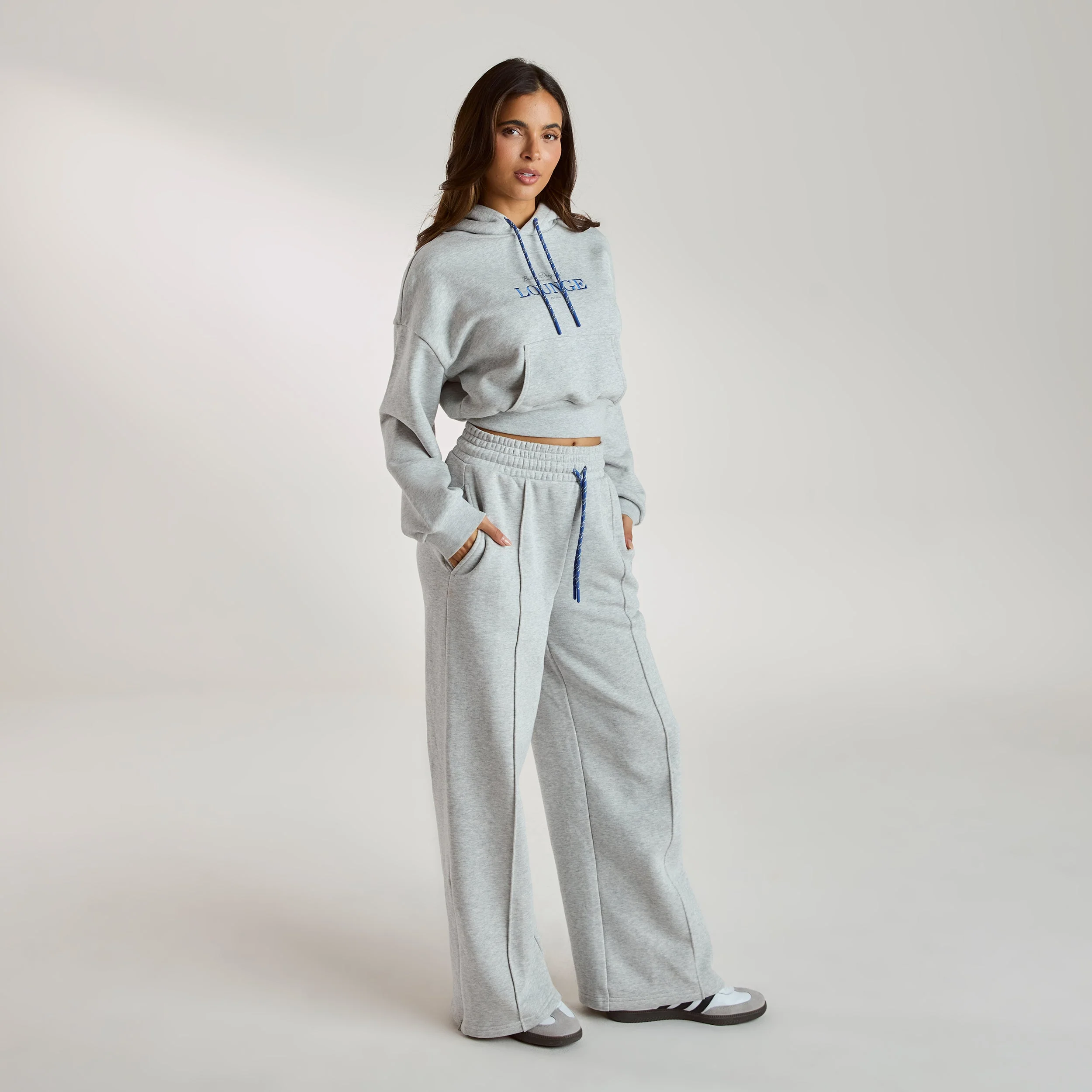 Wide-Leg Joggers - Grey Marl - Image 3