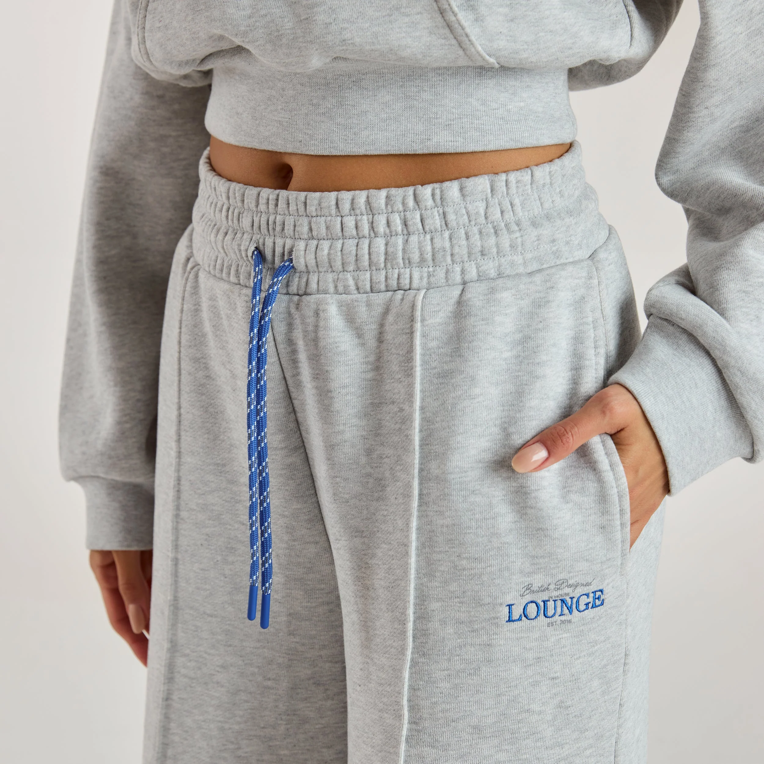 Wide-Leg Joggers - Grey Marl - Image 4